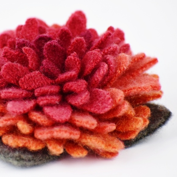 TheJuneBride Jewelry - #002 Recycled Cashmere Handmade Flower Pin Brooch